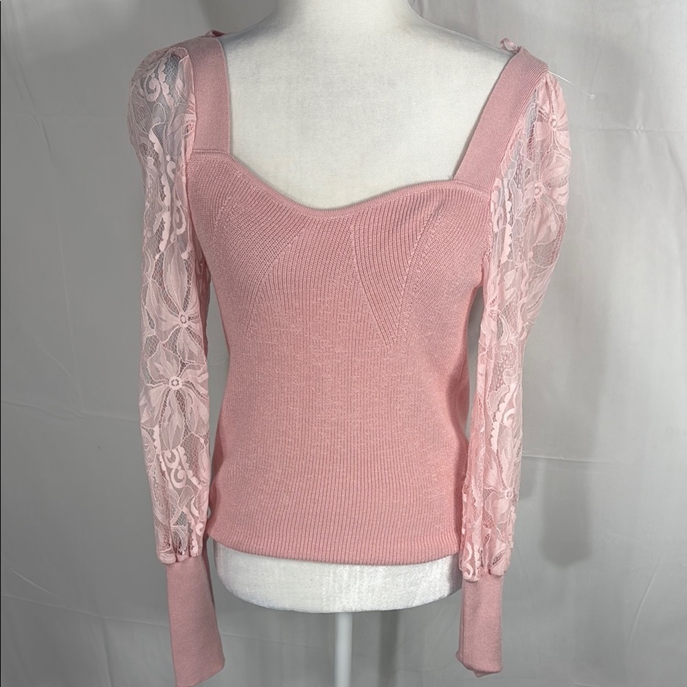 Anthropologie Lace Long Sleeve Sweater